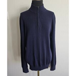 EUC Boden Men's Navy Blue Wool Blend Mock Neck Sweater M Med